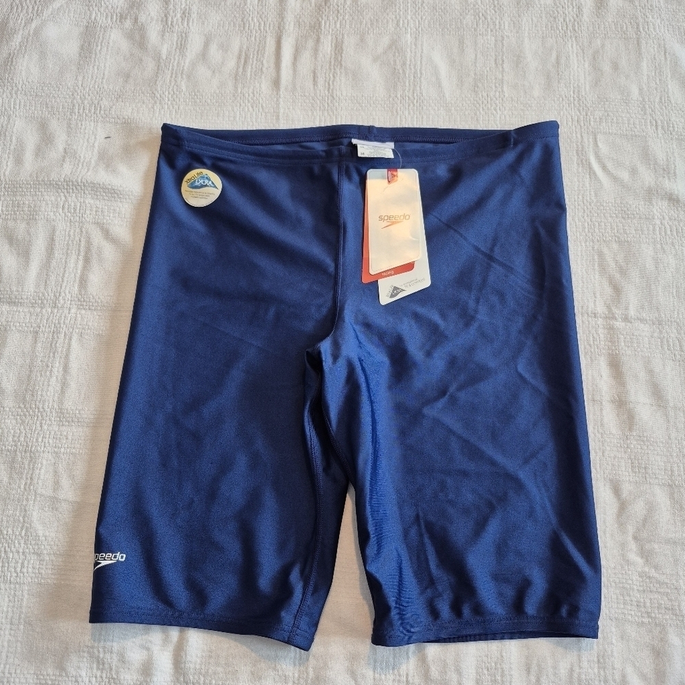 Speedo men's navy size 38 racing swim shorts NWT